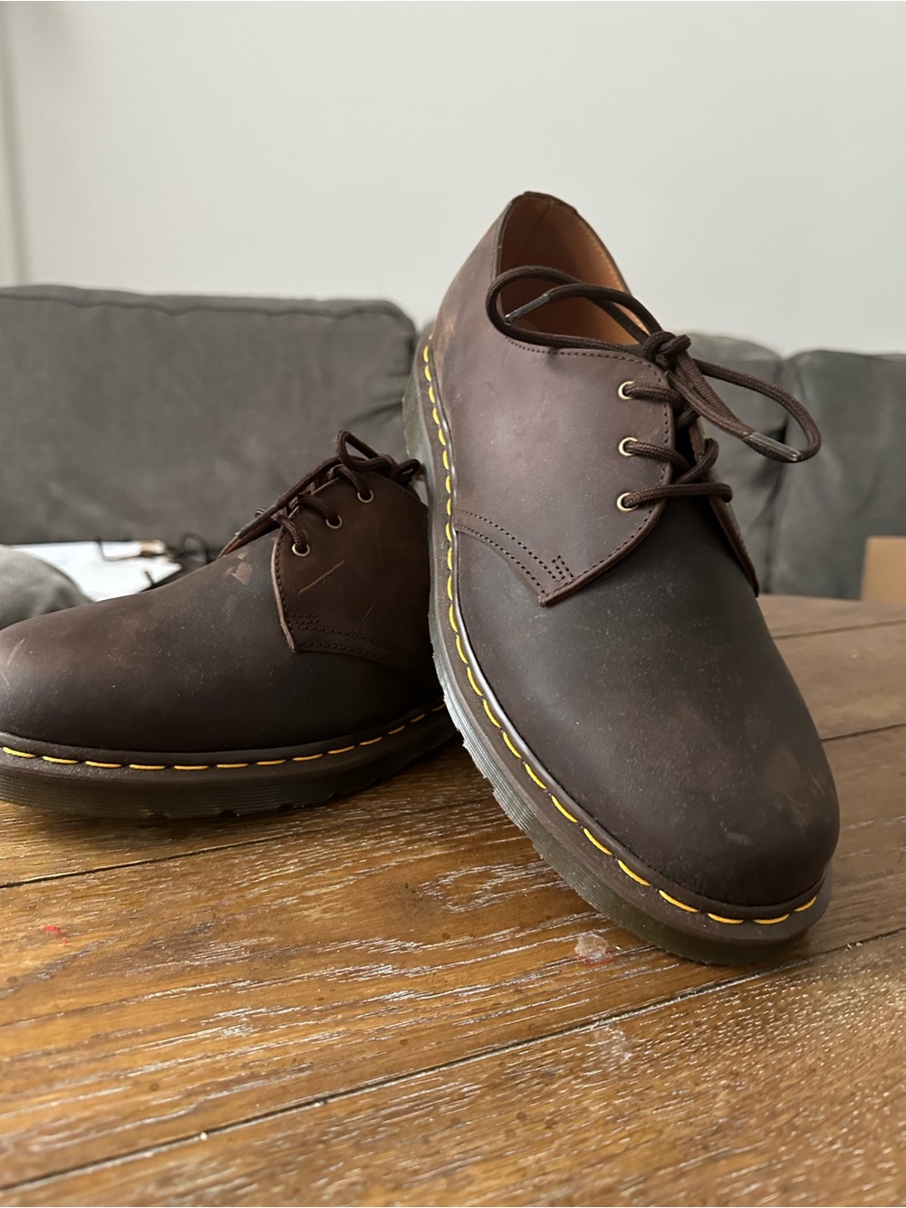 Dr. Martens Brown Leather Crazy Horse Shoes Men’s Size 14